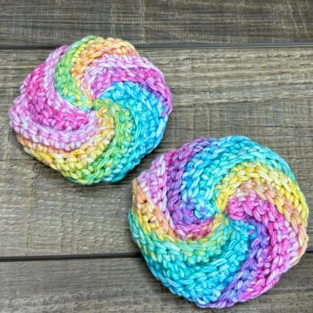 Handcrafted Crochet Spiral Tawashi Bath Scrubbies Set Cotton Yarn Handmade